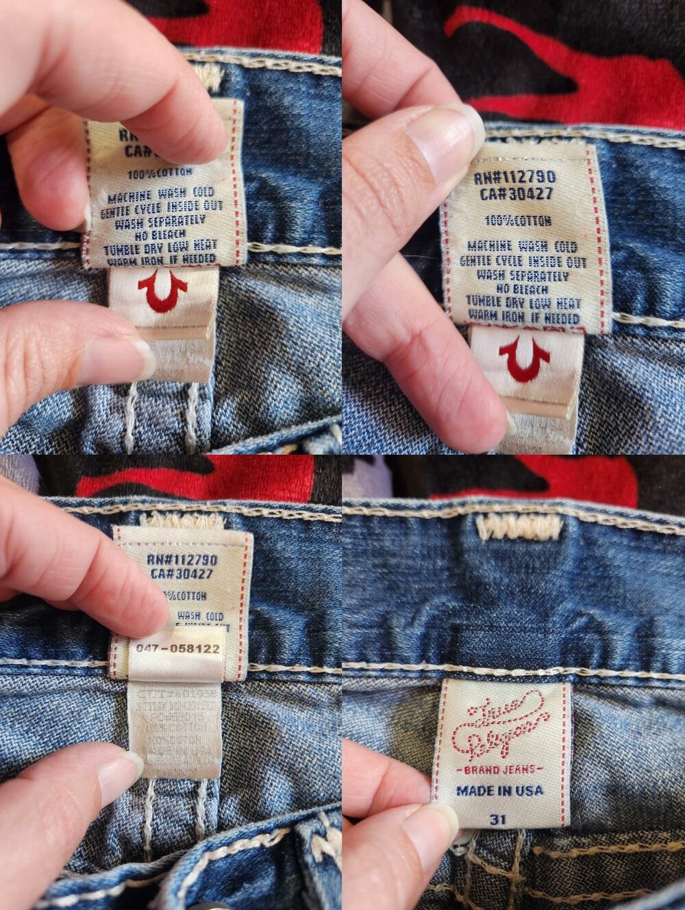 True Religion Billy Big T Distressed Bootcut Jeans 32x33 - Picture 12 of 15